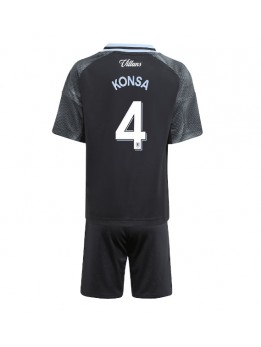 Otroški Nogometna dresi replika Aston Villa Ezri Konsa #4 Gostujoči 2025-26 Kratek rokav (+ hlače)